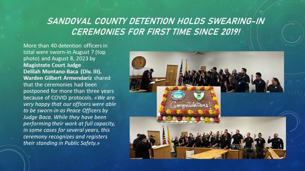 Sandoval County Detention Holds SwearingIn Ceremony Sandoval County
