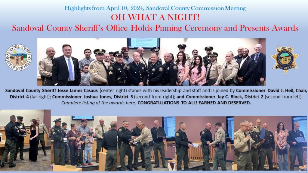 sandoval county sheriff's office holds pinning ceremony and presents awards
