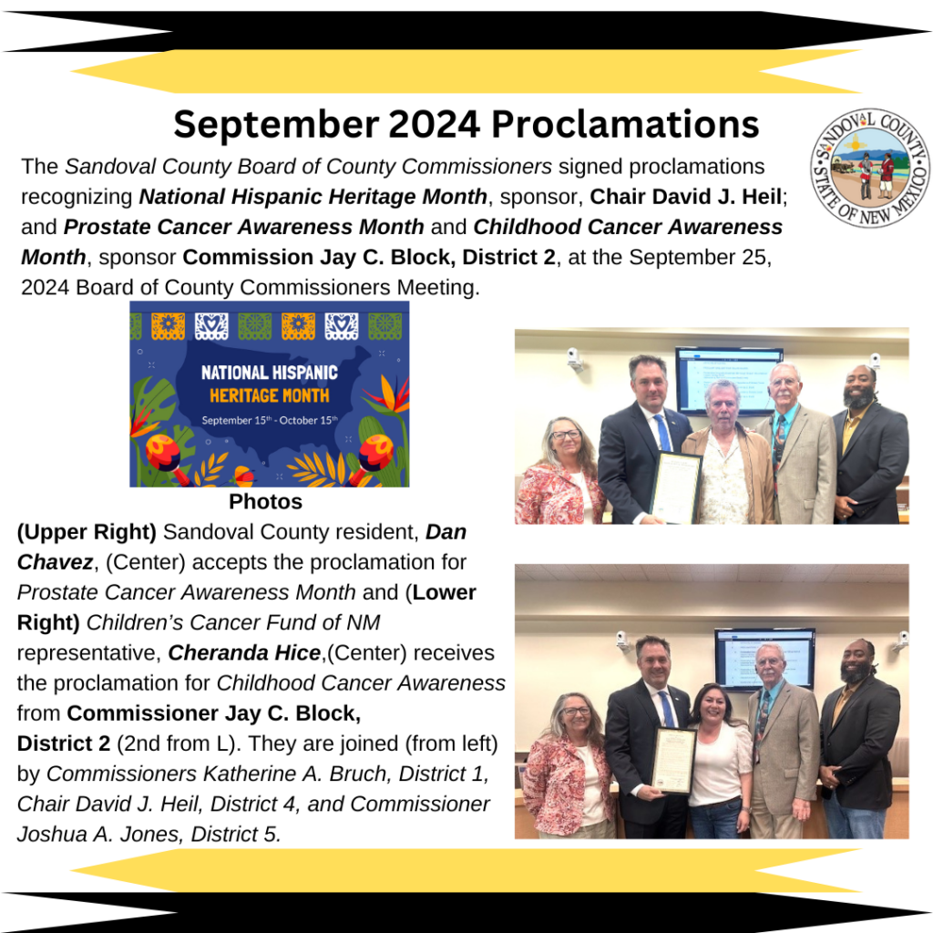 sandoval county board of county commissioners signs proclamations
