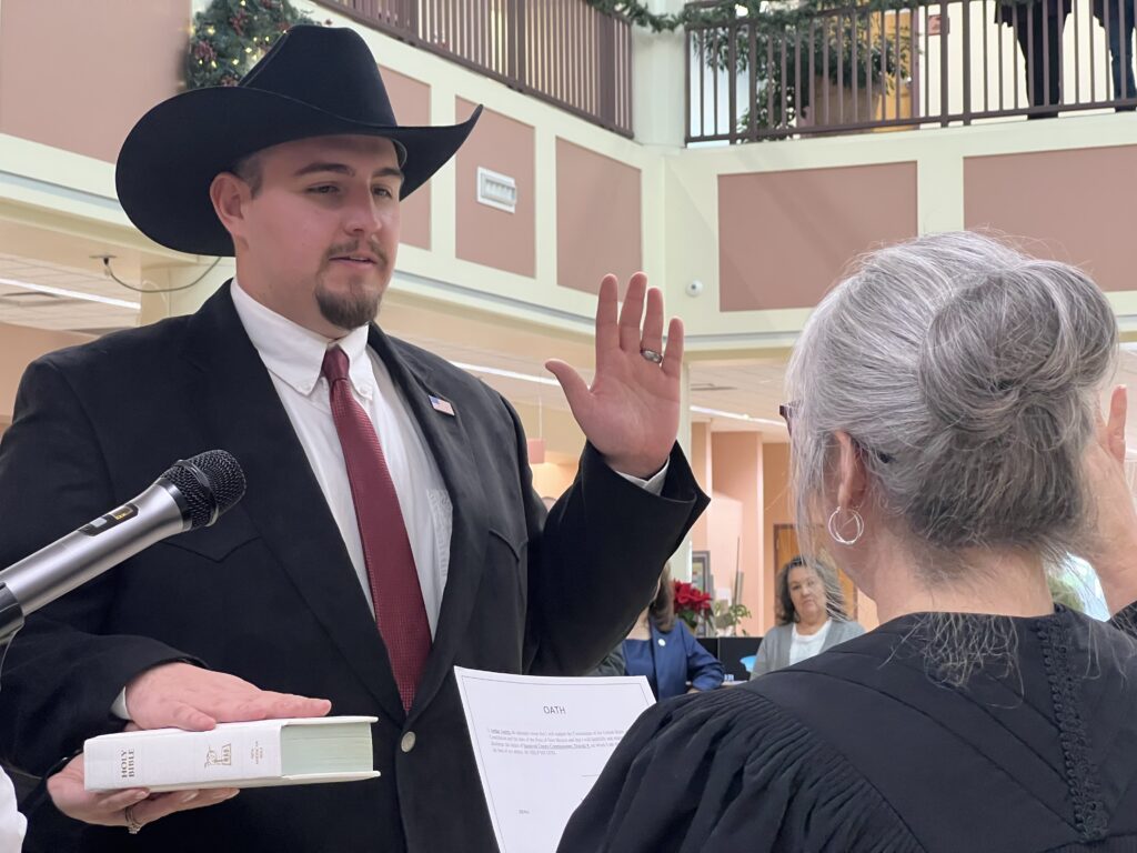 Sworn in: Sandoval County Commissioner Jordan Juarez,