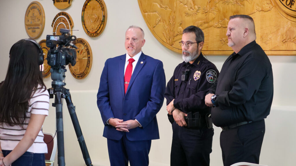 SCSO Detective Chewning, Corrales PD Chief Victor Mangiacapra, and Corrales PD Detective 
Sgt. John Colvin