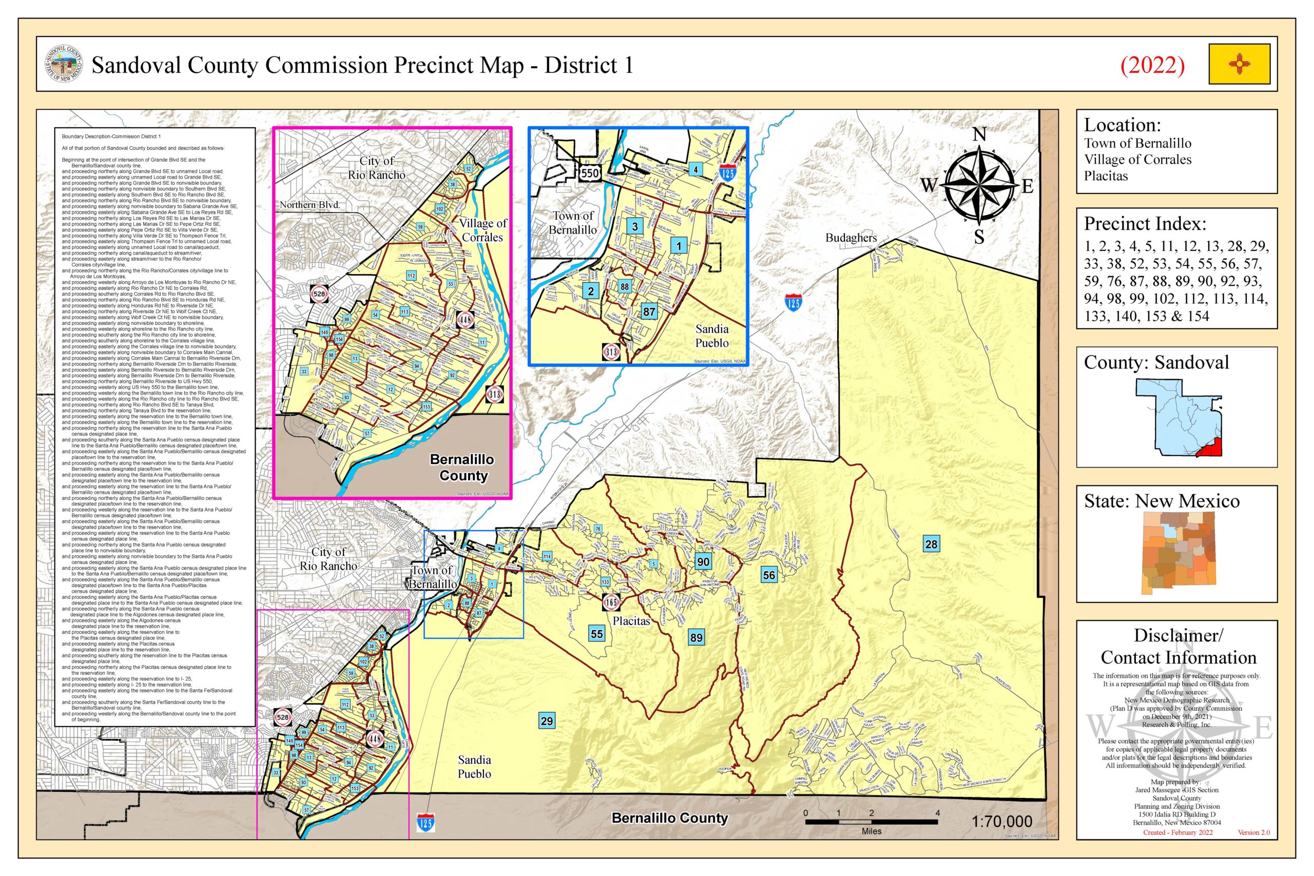 sandoval county commission precinct map district 1
